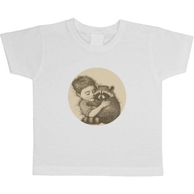 Kinder-/Kinder-T-Shirts Baumwolle ''Junge schläft mit Waschbär'' (TS052924)