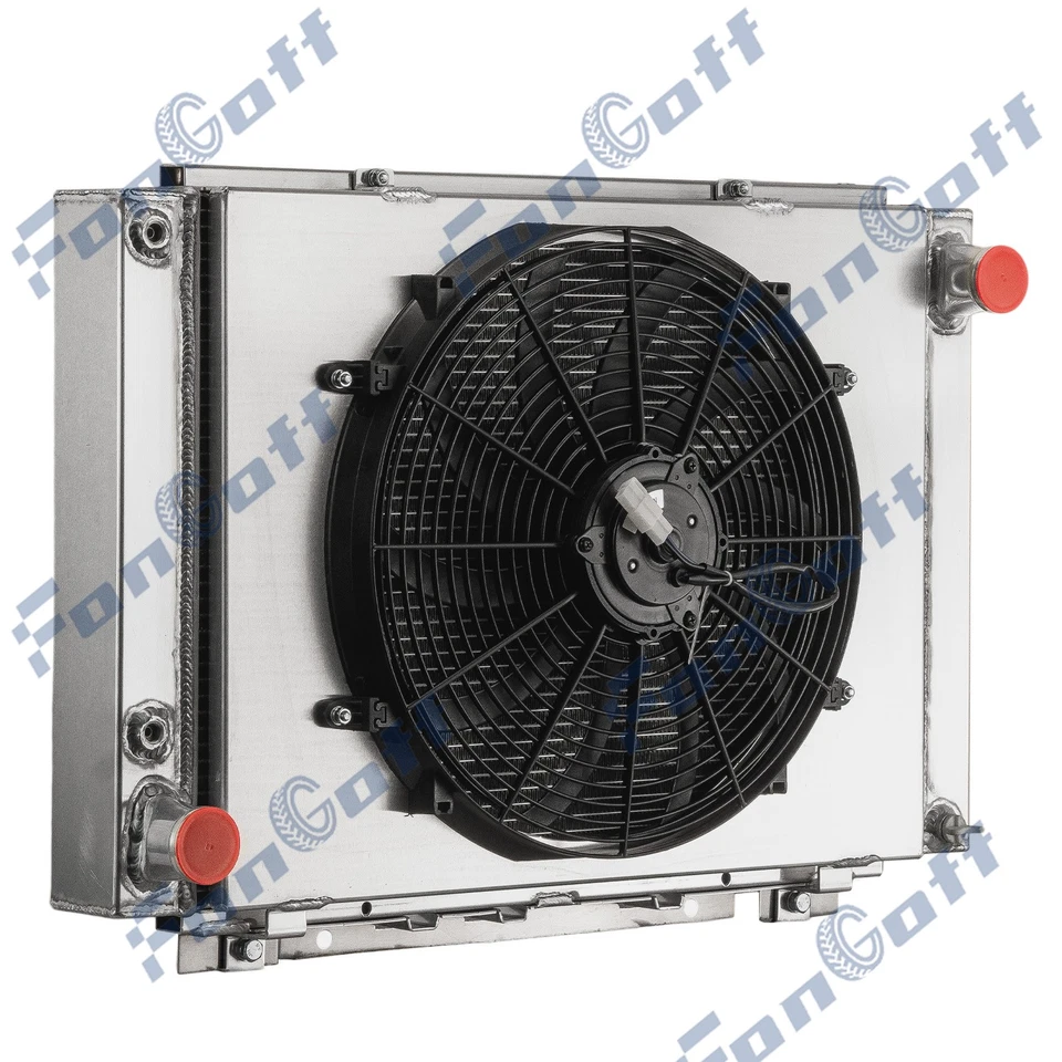 4 Row Radiator+Shroud Fan For 1961-1966 Ford Thunderbird T-Bird 6.4L 6.6L 7.0L Foto 3 de 4