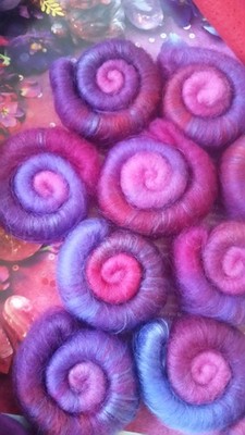 Rolags 19,5mic. Merinowolle Viskose für Filzen und Spinnen 30g