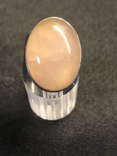 Handmade Sterling Oval Cabochon Pink Quartz Ring