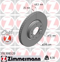 2X Zimmermann Bremsscheibe Coat Z 370.3083.20 FüR Mazda GH Sport MZR Ghefp GH10F