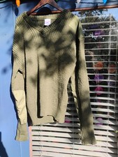 Genuine British Army Vintage 100 New Wool Olive Green Commando Sweater 3XL