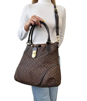 LOUIS VUITTON Vintage Monogram Idylle Elegy 2way Shoulder Bag Brown Gold