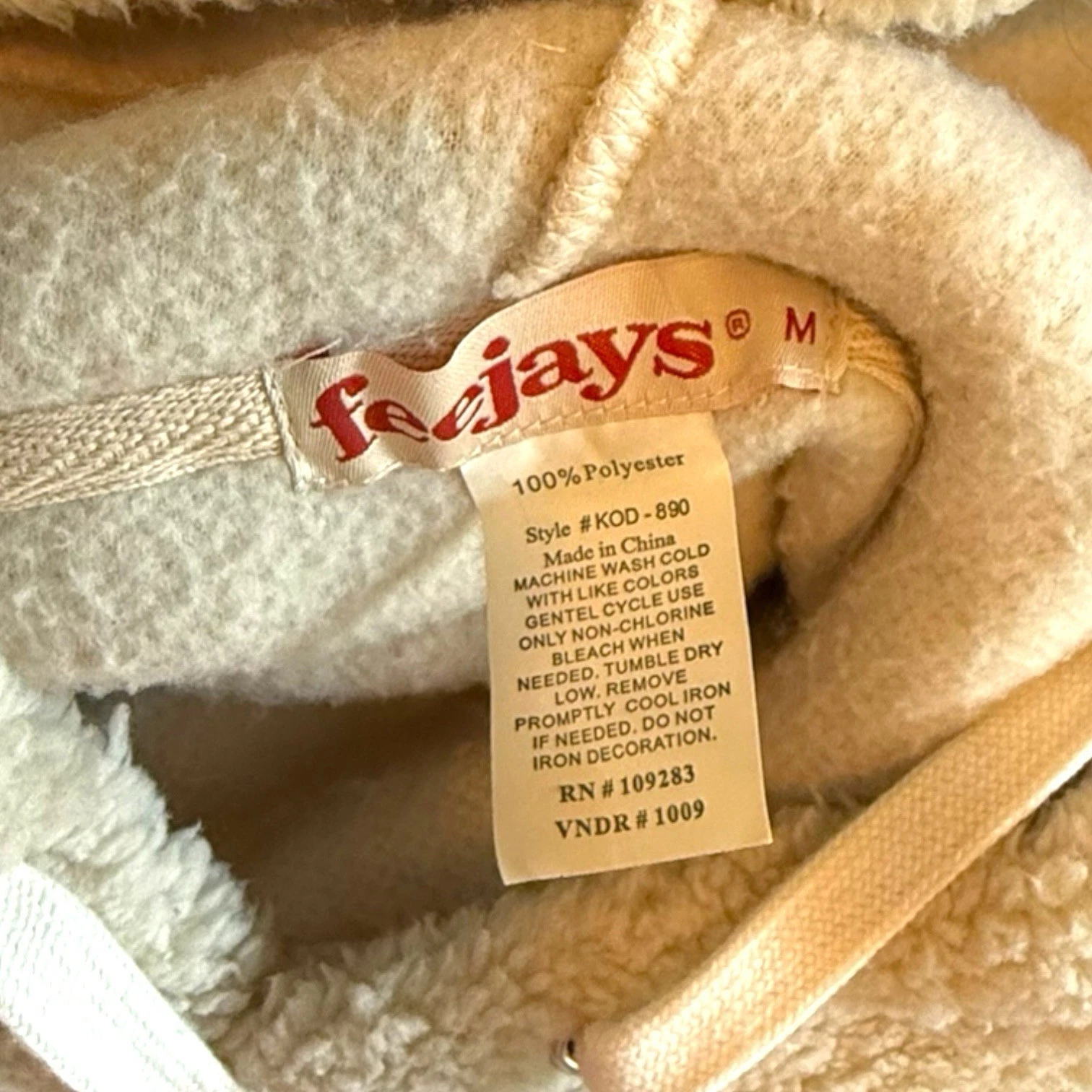 VETEMENTS FeeJays Maglione Pullover Donna in Pile Panna con Guanti Junior M