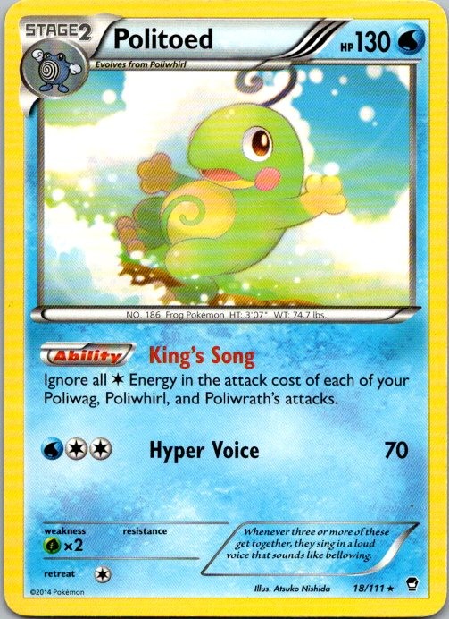 Politoed 18/111 Furious Fists Regular 2014 Pokemon TCG