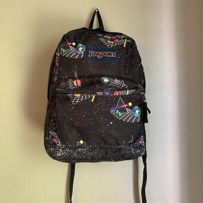 galaxy space vintage jansport canvas backpack JanSport Superbreak Backpack Striped Floral Purple Blue Green Js00t50141g  for sale online