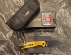 CJRB Pyrite Light Folding Knife Amber FRN Handle AR-RPM9 Wharncliffe J1945-AMB — photo 2
