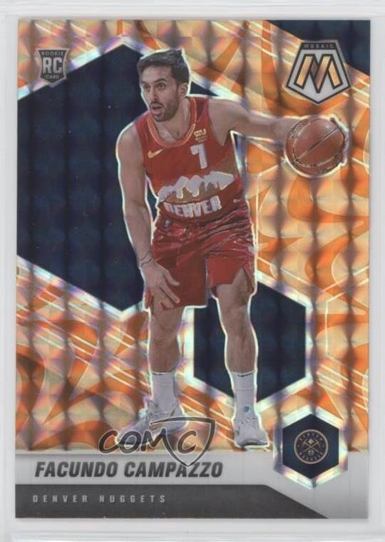 2020-21 Panini Mosaic Reactive Orange Prizm Facundo Campazzo #237 Rookie RC v1x