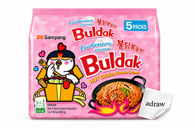 Samyang Buldak Carbonara Ramen Hot Chicken Flavor 5x130g Koreanische Nudeln
