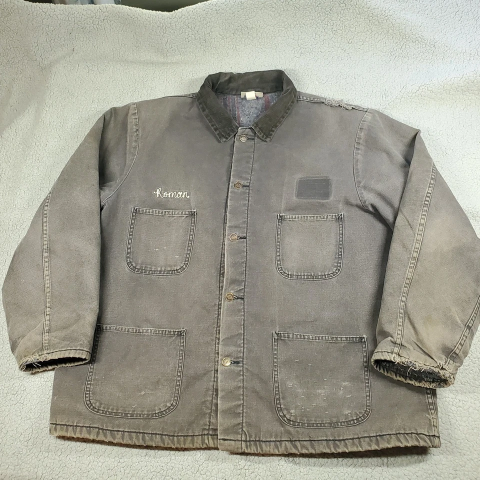 Vintage Dickies Blanket Lined Chore Coat Mens 2XL Brown Canvas Distressed Y2K - Image 2 of 4