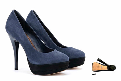 Buffalo London Damen Pumps Wildleder Plateau Stiletto Dunkel Blau EU 40 US 9