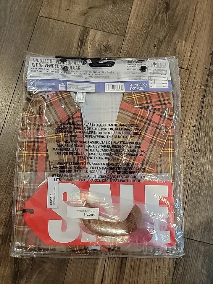 Traje de ocio a cuadros para niño años 70 disfraz coche zapato vendedor bigote Bundy Foto 4 de 4