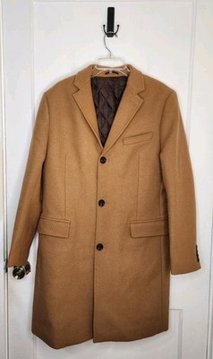 40R J. Crew Camel Brown Wool Primaloft Quilted Lining Coat Sportsmen's Outfitter