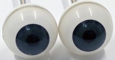 Pair Vintage Acrylic Realistic Doll Eyes Dark Blue 16mm C100-22