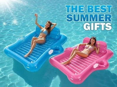 5-in-1 Inflatable Adult Tanning Pool Lounger Float with Automatic Spray Cooling