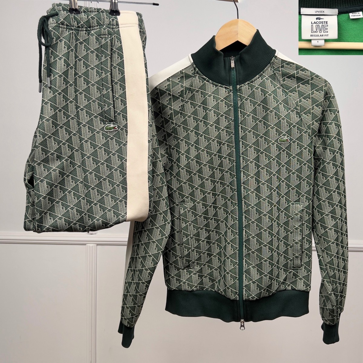 Lacoste Tracksuit Jacquard Monogram Print Full-Zip Jacket Jogger