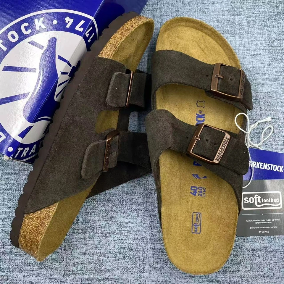 Sandalias Birkenstock Arizona Mocha Gamuza Cuero Unisex Estrechas 37-41/Ancho 42-45 Foto 4 de 4