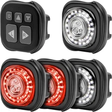 Smart Bike Light with Remote Controller - Sync Front & Rear LED Light Set, 5 Nig