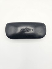 Coach New York Eye Glass Case Black Hard Leather Clamshell Eyeglass Sun Glasses