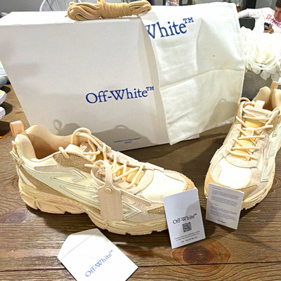 Off-White Be Right Back Suede Men's Low Top Lace-Up Sneakers Beige/Cream aw25