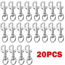 20 Pcs Pet Buckle Swivel Clips Snap Hooks Stainless Steel Clasp Detachable HOT
