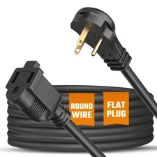 Flat Extension Cord 30 ft for Indoor & Outdoor Use by - UL-Listed 3-Prong Pow...