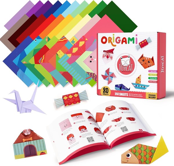Joycat 360 Blatt Buntes Origami-Papier FüR Kinder, 15X15Cm 160 Doppelseitiges-image