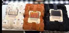 NWT Costco Halloween Faux Fur Throw Blanket Lot of 3 Ghost Cat Pumpkin