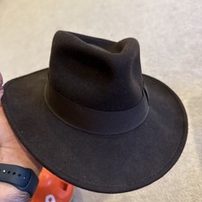 Disney 2008 Indiana Jones 100 Wool Felt Brown Fedora Hat Size Medium