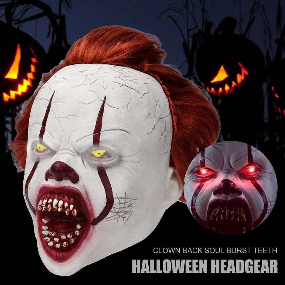 Halloween Horror Maske Pennywise Maske Gruselige Clown Maske Halloween Kostüm - Bild 2 von 4