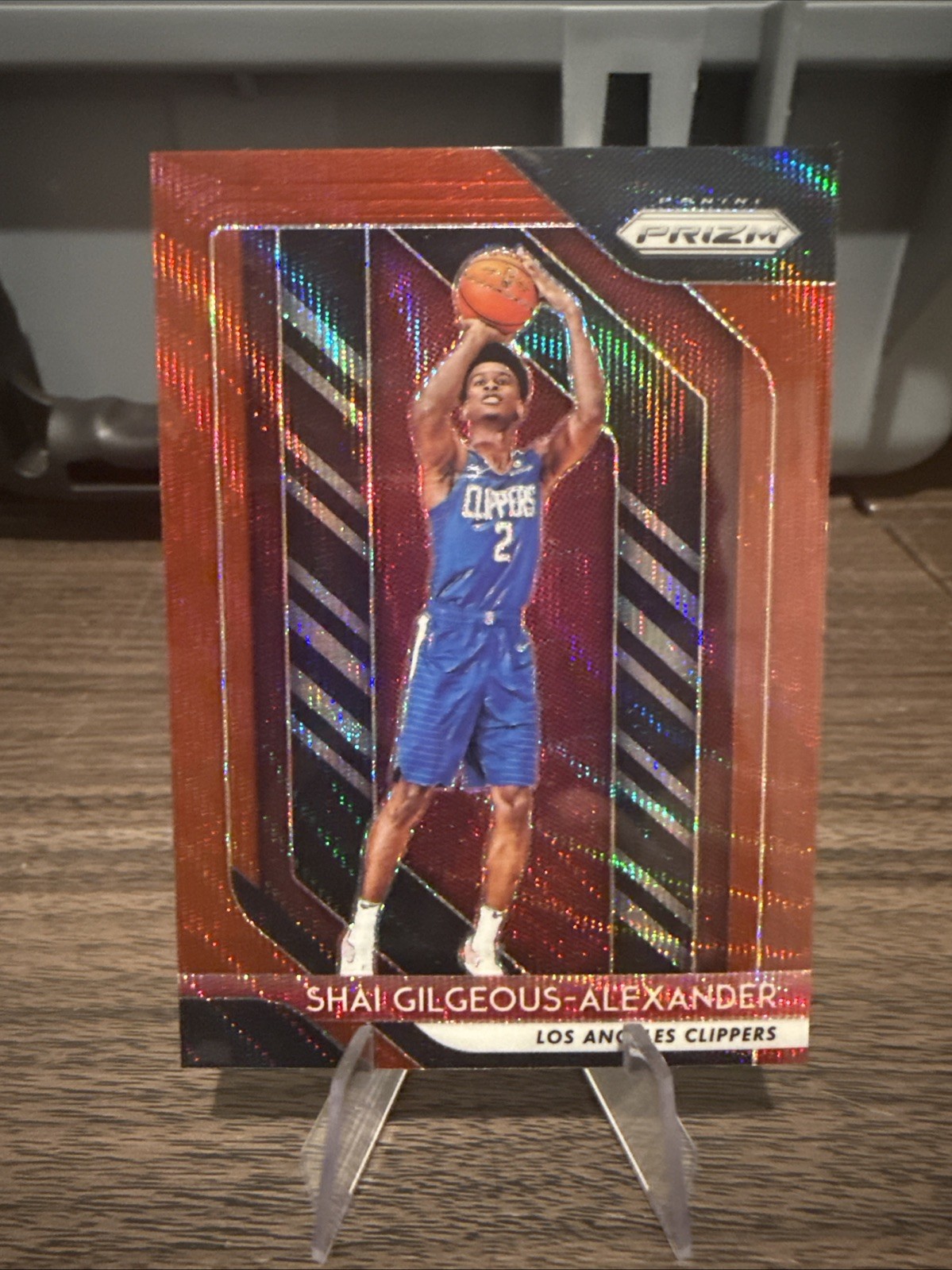 2018-19 Panini Prizm Shai Gilgeous-Alexander Ruby Wave Prizm Rookie #184