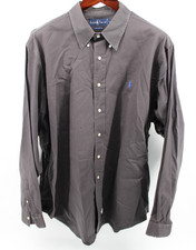 Polo Ralph Lauren Solid Black Men  s XXL Button Down Shirt Vintage