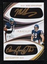 2025 Immaculate Eye Black Duals Gold 3/5 Mike Singletary Dan Hampton Auto 1op7