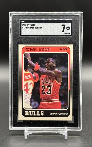 1988 Fleer Basketball #17 MICHAEL JORDAN SGC 7 NM Chicago Bulls