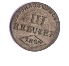 GERMANY DEUTSCHLAND Würzburg 3 III Kreuzer 1807 silver, very scarce (AH099)