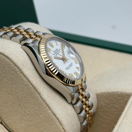 Rolex Datejust 278273 31mm 18k Yellow Gold Steel White Dial Ladies Jubilee Watch - Picture 6 of 8