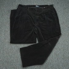 VINTAGE Polo Ralph Lauren Pants Mens 38x30 Brown Corduroy Double Pleat Wide Leg