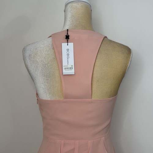 NWT BCBGeneration Ruffle Mini Dress Size 2 Coral Rose Lined Layered - Foto 10 di 14