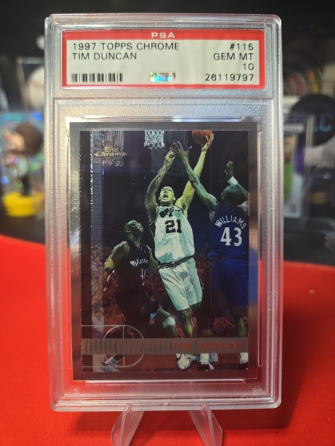 1997 Topps Chrome #115 Tim Duncan Rookie psa 10 Gem Mint HOF