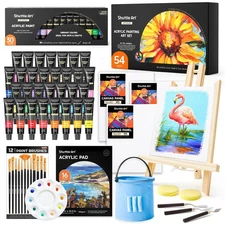Shuttle Art 54 Pack Acrylic Paint Set, Painting S - 54 PCS, 30 Colors