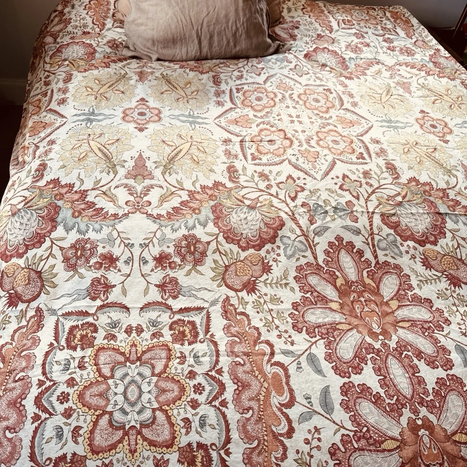 Pottery Barn Deidre Palampore Duvet Cover Red Twin Rare Find - Image 2 of 4
