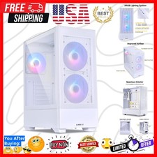 High Airflow ATX White PC Case, RGB Gaming Computer Case, Mesh Front Panel Mi...