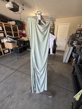 Pretty Little Thing Sage Off Shoulder Maxi Dress Size 10