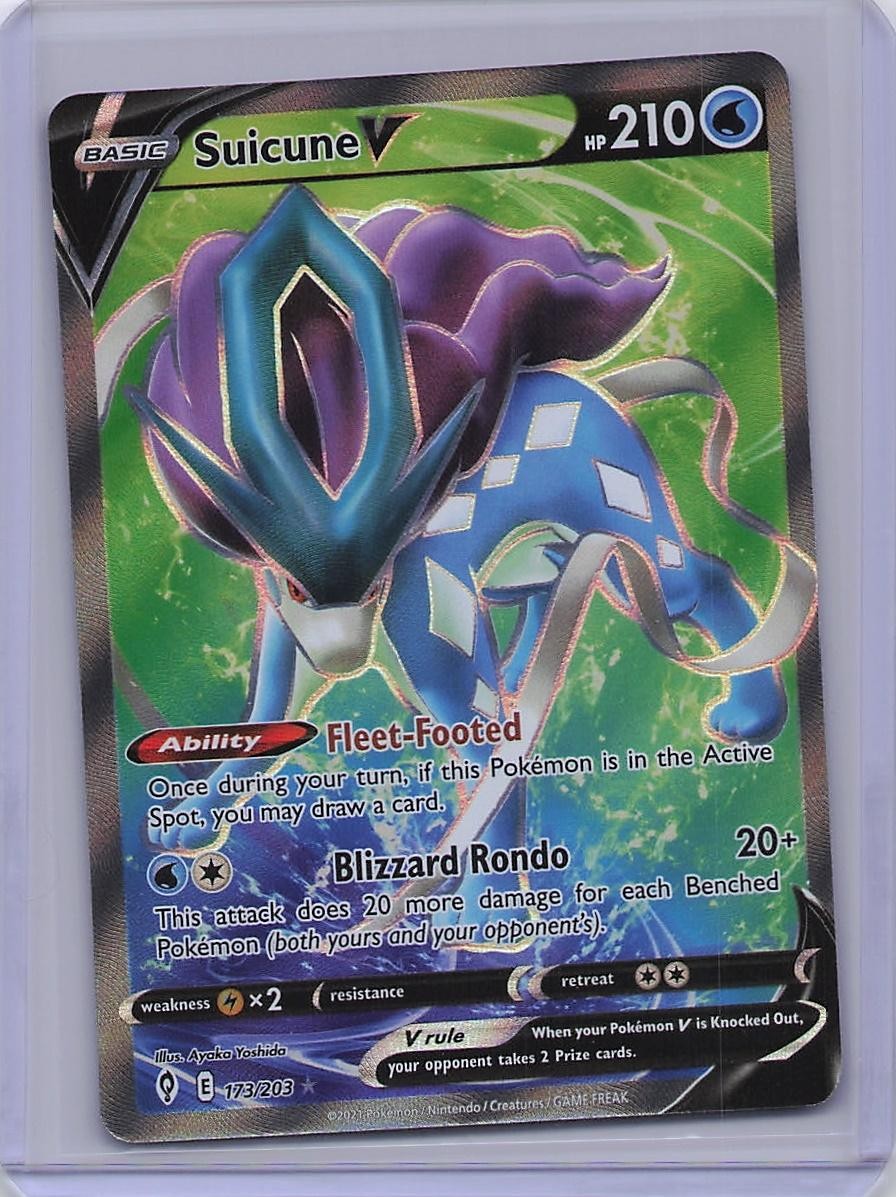 Suicune V 173/203 Rare Ultra Evolving Skies Pokemon Near Mint