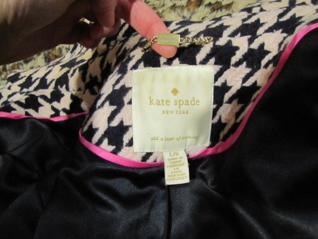 Kate Spade New York Tweed Coat Size Large! Rare! image 10