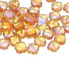 50 Pcs 8mm Shamrock Charm Jewelry Making Supplies for Bracelets, Orange