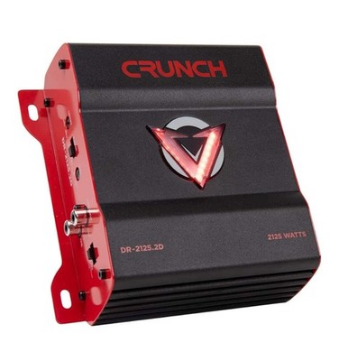 Crunch 2 Channel Subwoofer Car Audio Amplifier w/ Adjustable Crossovers, Bass Kn