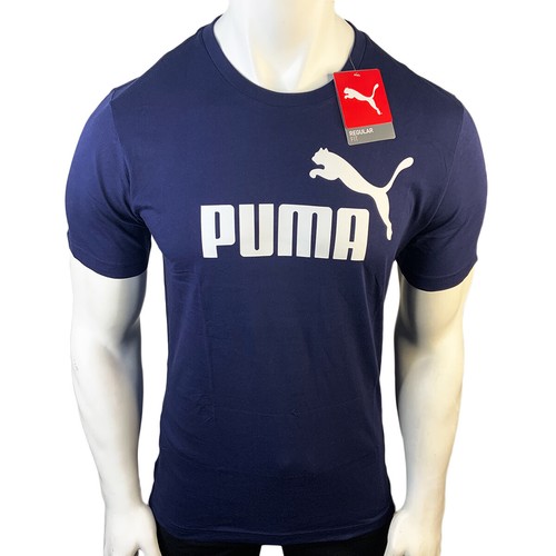 NUEVO CON ETIQUETAS PUMA PRECIO DE VENTA SUGERIDO POR EL FABRICANTE $40.99 ESSENTIALS HOMBRE NEGRO BLANCO CUELLO REDONDO CAMISETA MANGA CORTA - Imagen 12 de 16