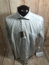 mens NEW DON JONATHAN LS BF FRENCH CUFF L LARGE WHITE COTTON SHIRT NWT
