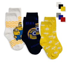 Minions Socks Set 3 Pairs Kids Cotton Socks Baby 5675